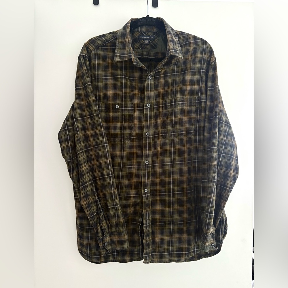 Banana Republic Men's Plaid Button Down Collar Long Sleeve Shirt